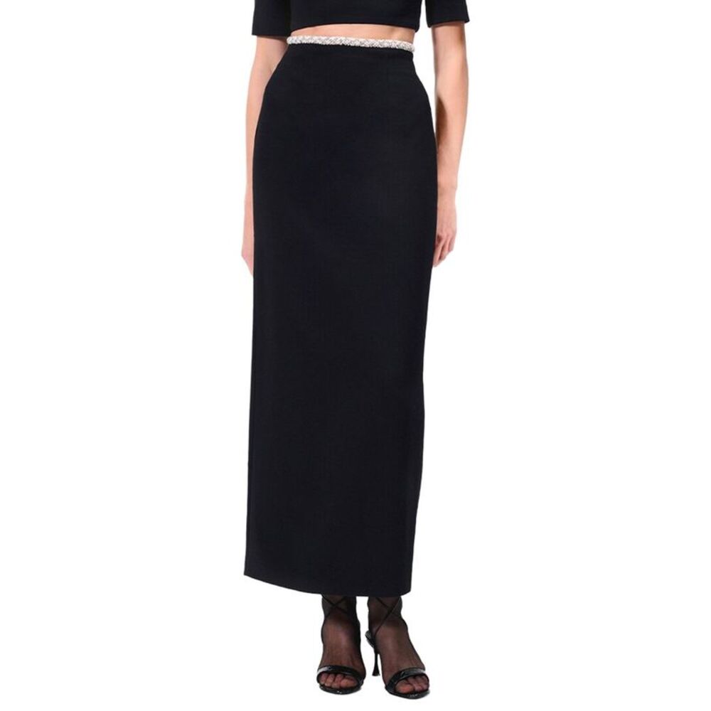 Adam Lippes Womens  Perry Wool Skirt, Black